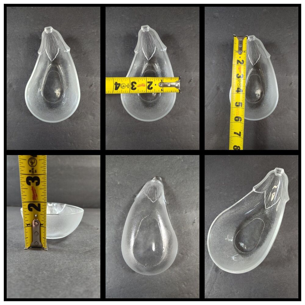Vintage Eggplant Shaped Glass Trinket Dish, Relish , Snack Bowl, Serveware